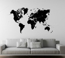 WALL STICKERS ADESIVO DA PARETE MAPPA MONDO MURALE ALTA DEFINIZIONE
