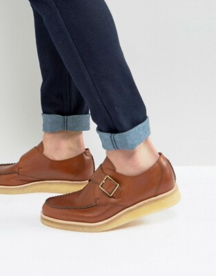 Clarks Originals Mens Burcott Monk Cognac Lea , Casual Shoe  display picture 3