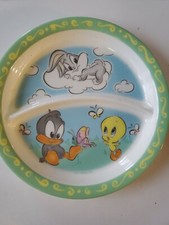 Baby Looney Tunes Bugs Daffy Tweety Plastic Dinnerware Plate ZAK Designs 7.5"