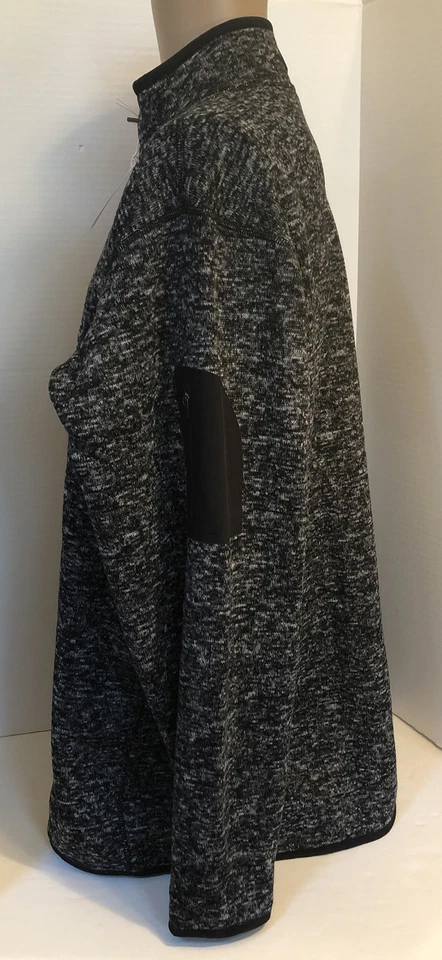 Antigua Hombre’s 2XL 2TG 2EG Cuarto Cremallera Manga Larga Gris y Negro Polar Chaqueta Foto 4 de 4
