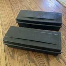 Lot Of 2 Vtg Alpha Cassette Tape Storage Case Holder Each Holds 15 Black Plastic