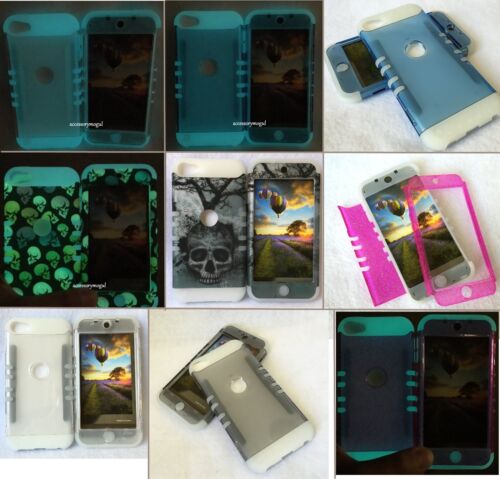 iPod Touch 5th 6th 7th Gen - Hard&Soft Hybrid High Impact GLOW IN THE DARK Case - Picture 1 of 11