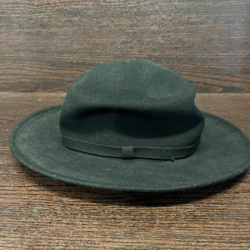 Sombrero de safari Golden Gate Los Angeles California para hombre mediano cinta negra lana ala ancha Foto 2 de 4