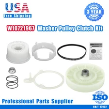W10721967 Washer Pulley Clutch Kit & W10006384 Washing Drive Belt for Whirlpool