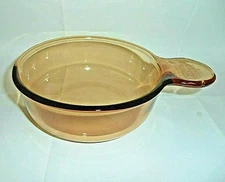 CORNINGWARE AMBER VISIONS BROWN GLASS P-150-B GRAB-IT BOWL V150B, NO LID 