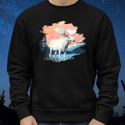 Weißer Elch Sweatshirt Kuschelig und Perfekt für jeden Anlass S bis 4XL