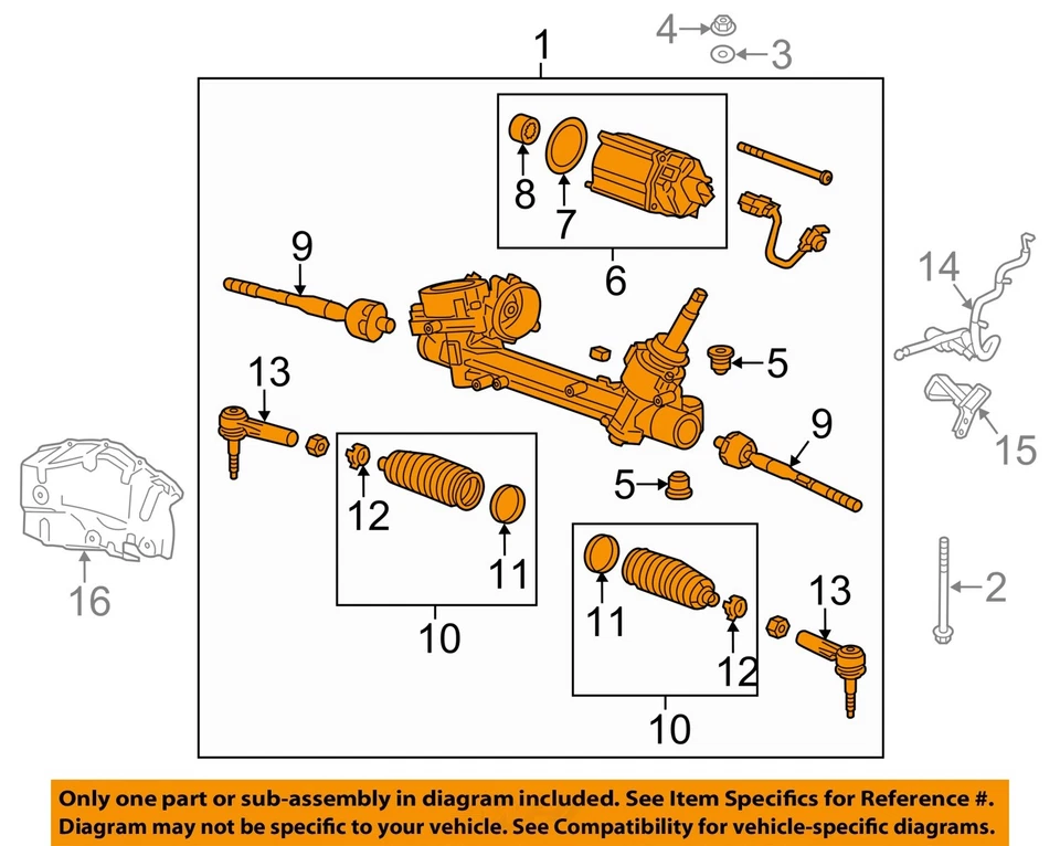 Used Rack and Pinion Assembly fits: 2014 Chevrolet Malibu Power Rack and Pinion Foto 3 de 4