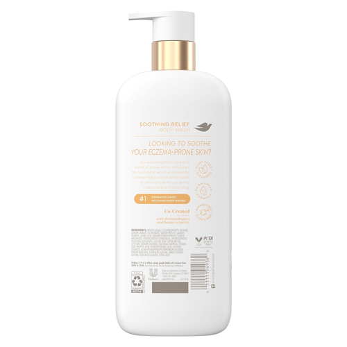 Dove Soothing Relief Fragrance Free Body Wash Moisturize Eczema-Prone Skin 18.5o - Picture 2 of 6