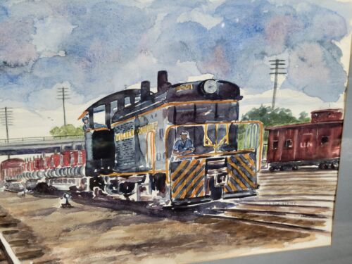 Original Aquarell Gemälde C.S. Townsend L&N RR Railyard Art New Albany IN - Bild 6 von 13