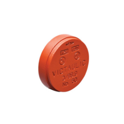 Various Sizes of Victaulic 60 Grooved Cap Ductile Iron Orange Painted Firelock