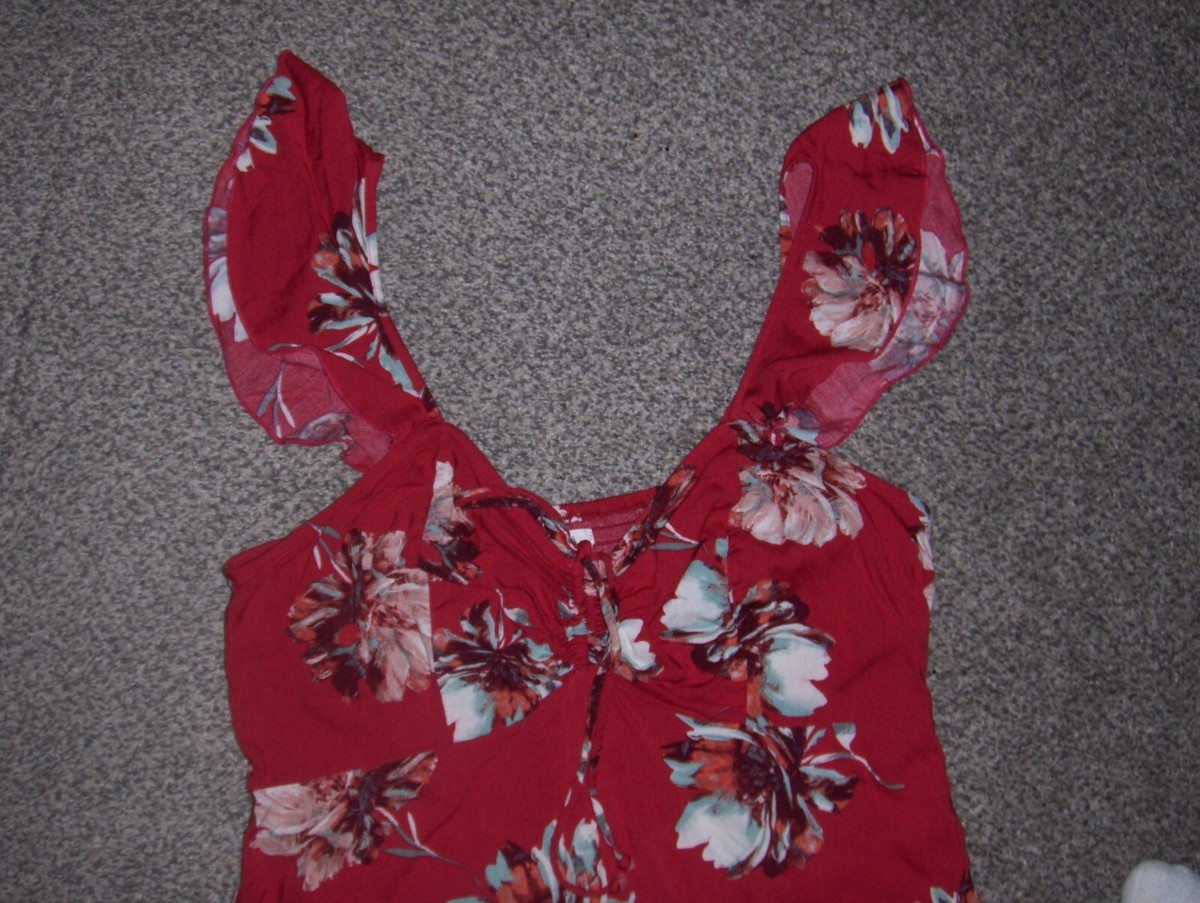 open lace back dress Maurices Floral Midi Dress, Women's Size XL