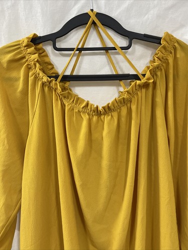 Lody's Womens Yellow Pullover Polyester Shirt Top Blouse Size 2XL - Picture 3 of 18