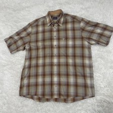 Casa Moda Sports Vintage Button Shirt Men XL 43 44 Brown Plaid Retro Preppy 48"