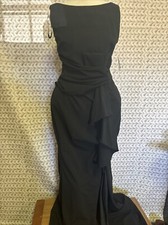  BETSY  ADAM Christine Scuba Crepe Ruffed Bow Gown Petite 8, Retail 219