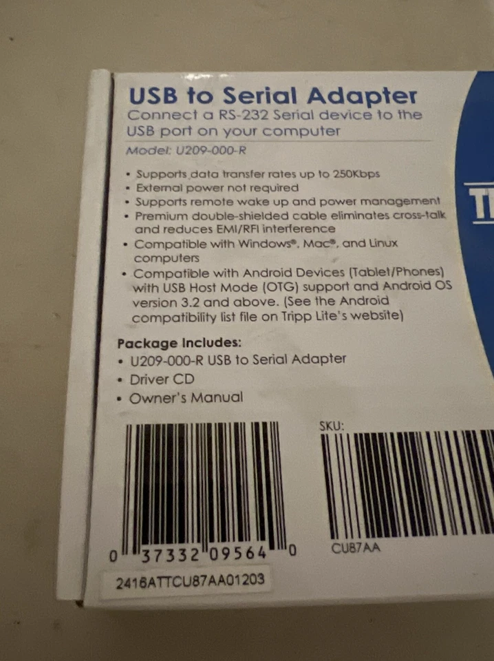 TRIPP-LITE    USB To Serial Adapter RS-232 Model U209-000-R - Image 2 of 2