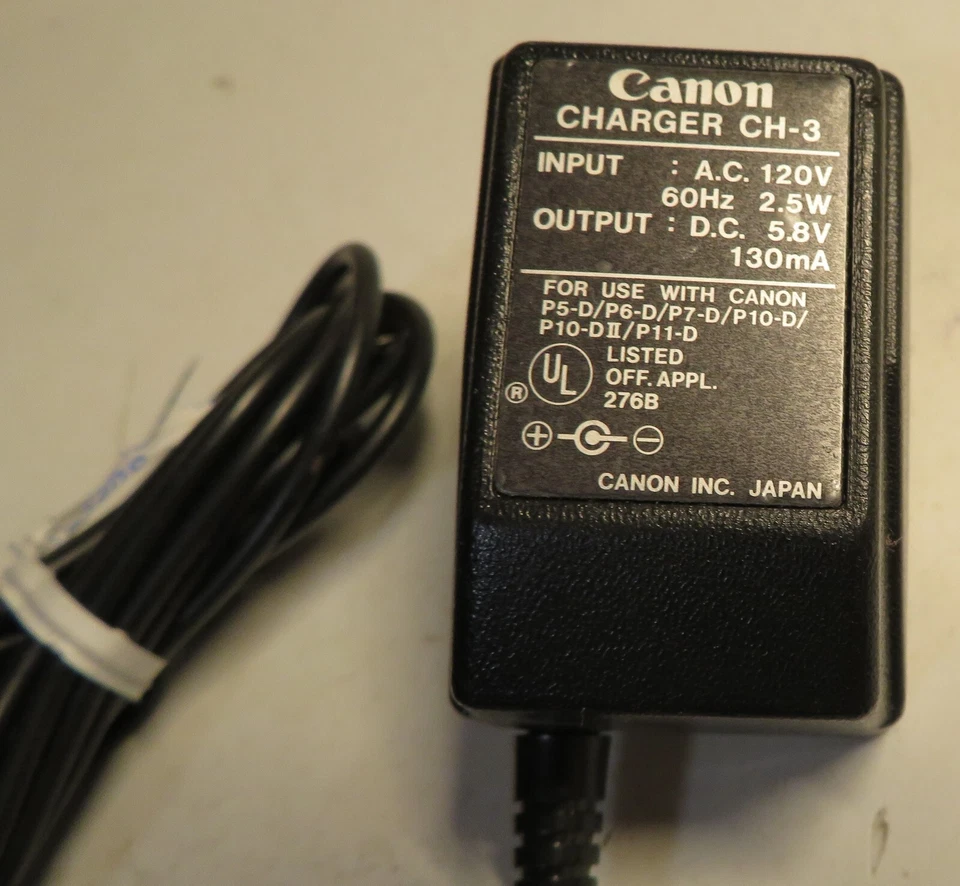 Genuine Canon Charger CH-3 Battery Charger 120V 2.5W 5.8V 130 mA For P10-D P5-D - Image 4 of 4