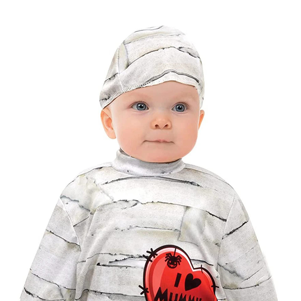 Costume Travestimento Halloween Carnevale Piccola Mummia Tutina Baby Bambino - Immagine 2 di 4