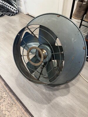 Vintage Mimar Dynafan ''525'' Swivel 14  Floor Fan Metal Steel Blue 2-Speed Tested