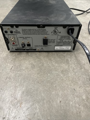 Onkyo C-707CHX 3-Disc Changer For Parts Or Repair Powers On Tray Does Not Open - Picture 2 of 3
