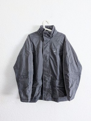 Vintage Nike Puffer Jacket Swoosh Y2K grey grau size M - Guter Zustand