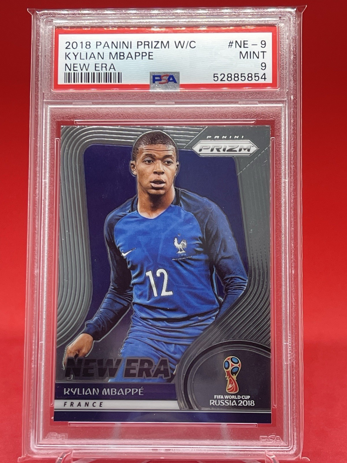 2018-19 Panini Prizm Kylian Mbappe World Cup New Era #NE-9 PSA 9 Rookie Card RC