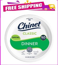Chinet Classic Dinner Paper Plates, 10.375", 165 ct.