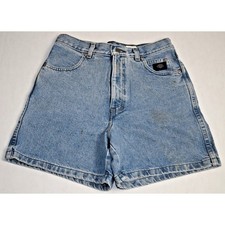 Vintage Jean Shorts Size 8 Y2K Harley Davidson Dirty Blue High Waist