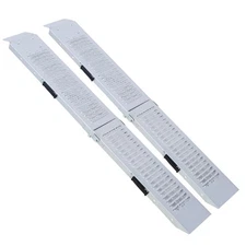 Foldable Motorcycle Loading Ramps (2-Pack) w/950LB Capacity, 63" Silver Steel