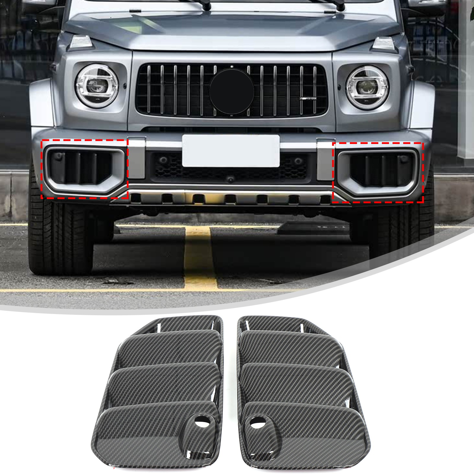 Carbon Fiber Front Bumper Air Intake Grille Trim For Benz G Class G63 W463 2025+