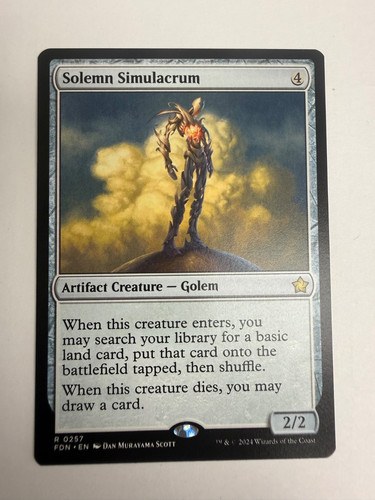 MTG Solemn Simulacrum #257 Foundations FDN Rare Non-Foil Near Mint