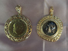 2pc ITAOR 925 Italy Framed Coin Pendants — photo 1