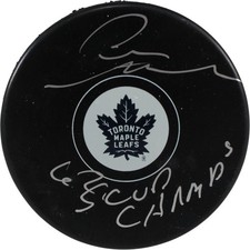Pete Stemkowski Autographed Toronto Maple Leafs Logo Puck 67 SC Champs JSA 53995