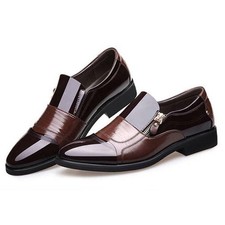 Men Formal Wedding Oxfords Pu Leather Shoes Casual Pointed Toe Dress Shoes