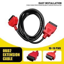 10ft 3m Obd2 Extension Cable 16pin Obdii Male To Female Diagnostic Scanner Tool