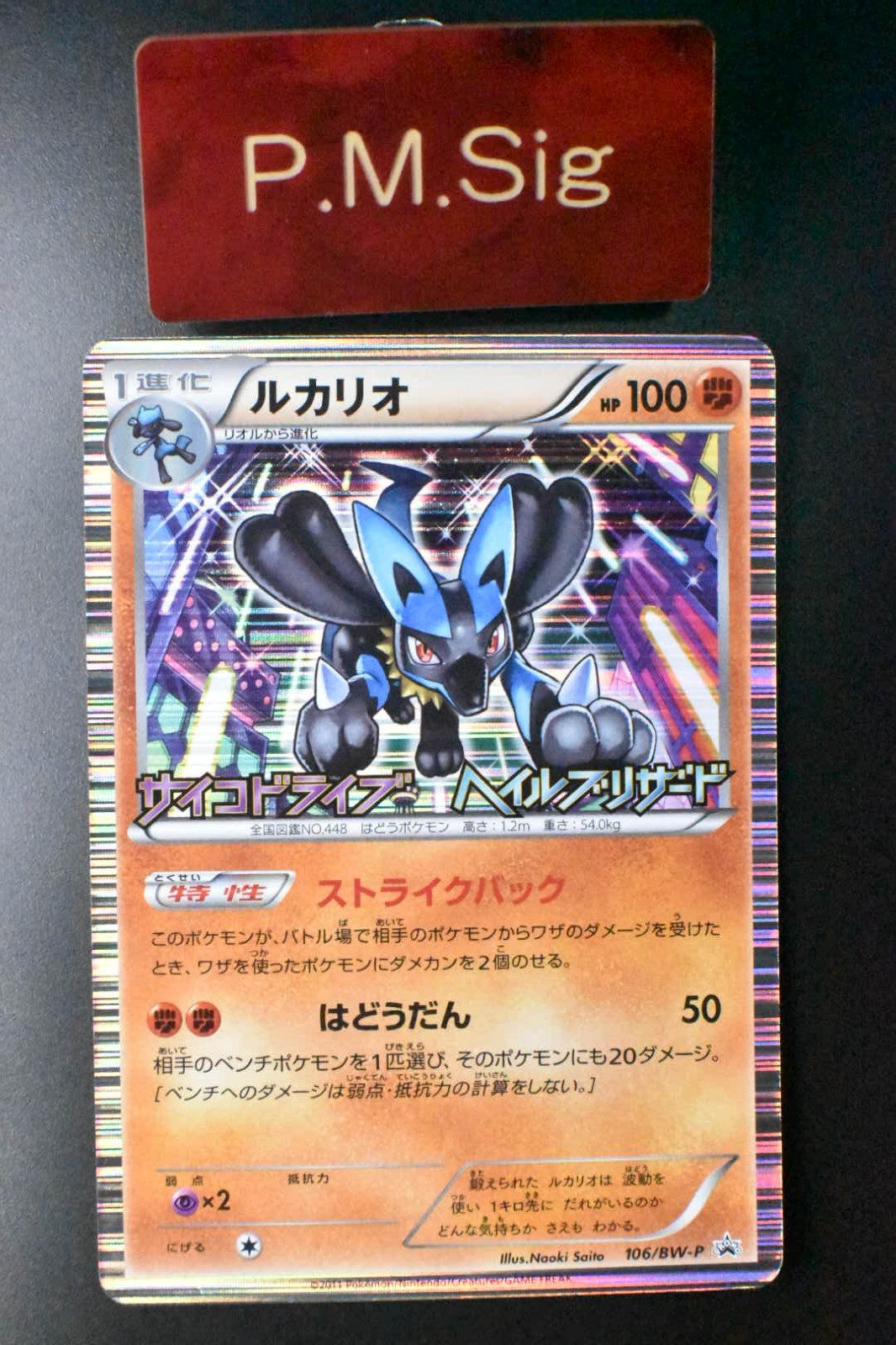 Lucario 106/BW-P Psycho Drive / Hail Blizzard Promo Holo Japanese Pokemon Card