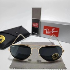 Ray-Ban RB3025 Aviator Sunglasses 58mm Gold Frame Crystal Glass Lens Brand New