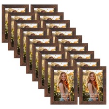 Wooden Picture Frame 4x6 Bulk Set of 18, Brown Photo Frames Fits 4 by 6 for W...