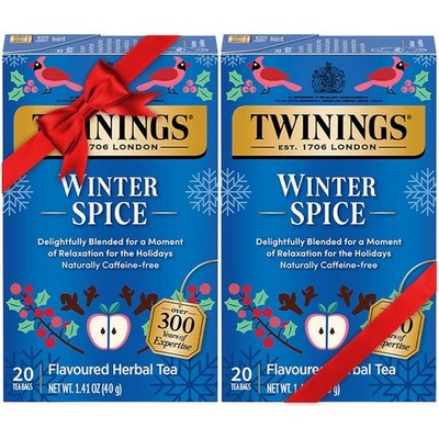2 Pack - Twinings Winter Spice Caffeine Free Herbal Tea Bags, 20 Count