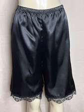 Vintage Black Satin Pettipants Bloomers- Sz. XXXL