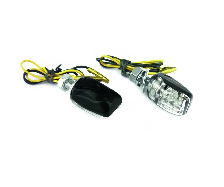 Clignotants BIHR Micro 6 LED carbone au design compact et finitions soignées