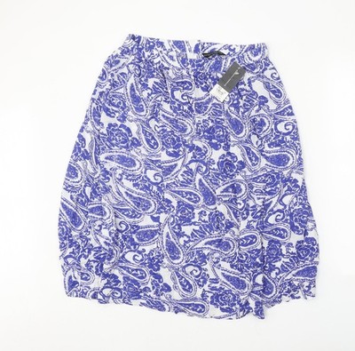 Dorothy Perkins Damen weiß Paisley Viskose Swing Rock Größe 10 Reißverschluss