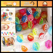 100 Pcs Cat Toy Balls with Bells - Interactive Jingle Balls for Kittens, Assorte