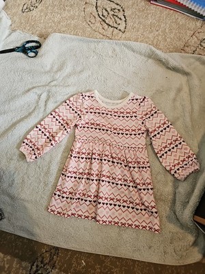 Garanimals Long Sleeves Dress White W Hearts & Bows Pink Purple Red Size 4T NWT