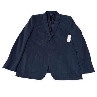 NWT Perry Ellis Men's Slim Fit Stretch Blazer Navy Cotton Blend Size 2XLT