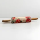 PIONEER WOMAN Vintage Floral Rolling Pin Wooden Handles Painted Flowers