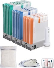 Duvets, Blanket, Vacuum Compression Seal Bag for Clothing, 18 Pack Portable