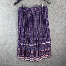 Marcs Skirt Womens 10 Blue Pleated Elastic Waist Midi 13915