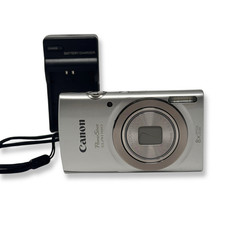 Canon PowerShot ELPH 180 20MP Silver Digital Camera 8x Zoom Tested w/ Charger