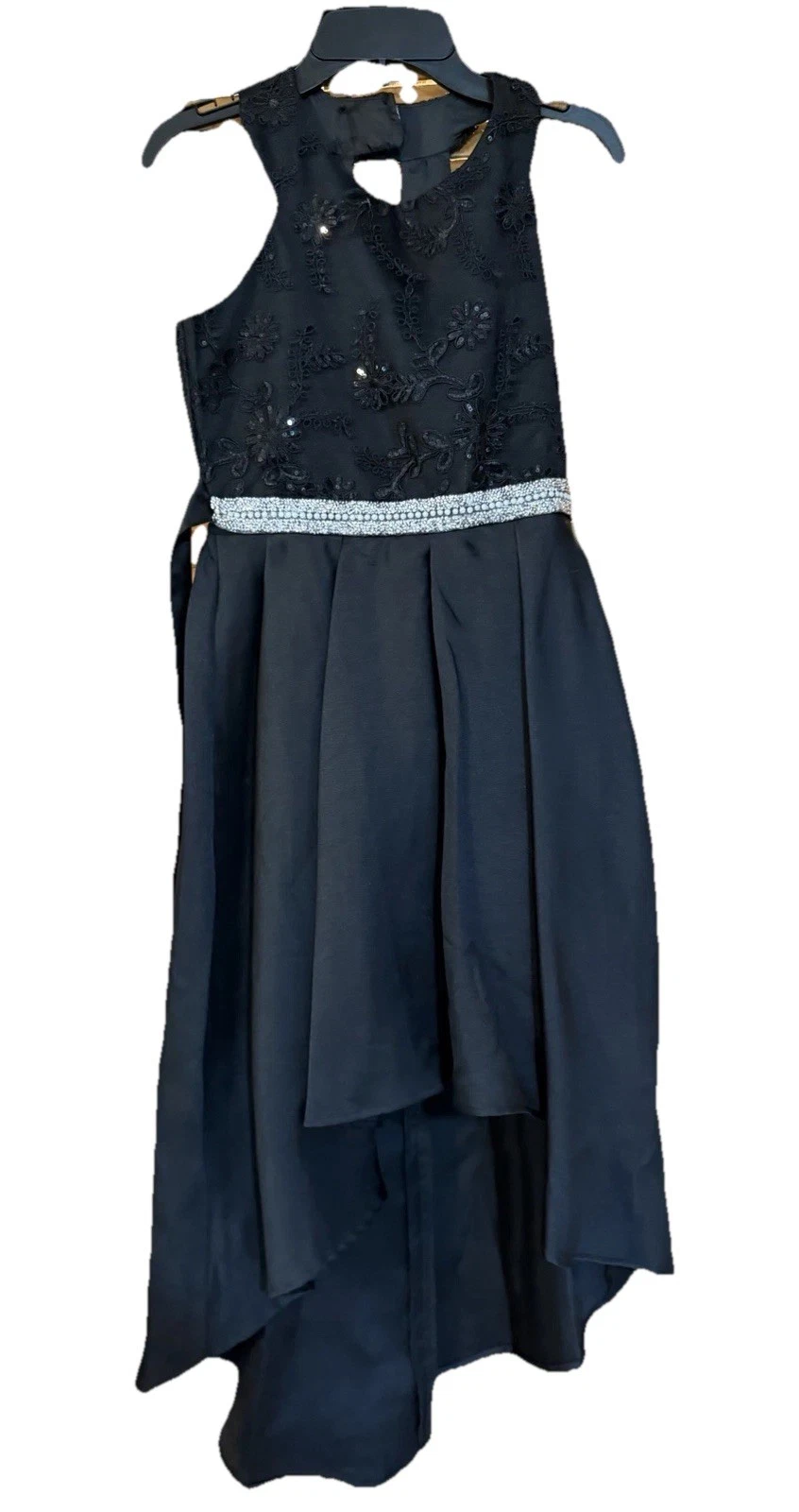 Bonnie Jean Girls Size 14 Black High Low Formal Dress Embroidered Beaded Party
Opens in a new window