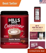 Hills Bros Instant Double Mocha Cappuccino Mix - 16 Oz Rich Chocolate Indulgence